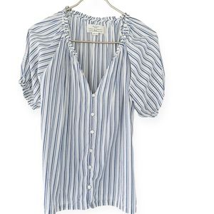 Trovata Blue and White Striped Blouse